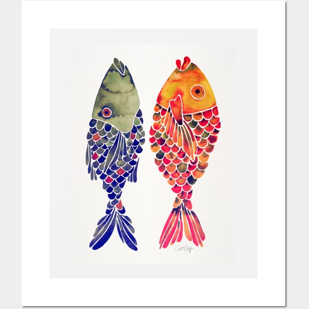 indonesian fish navy red Wall Art by CatCoq